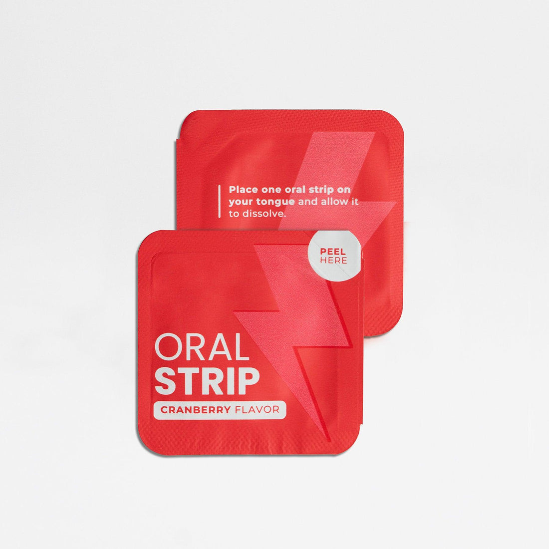 Energy supplements in oral strip form - cranberry flavor