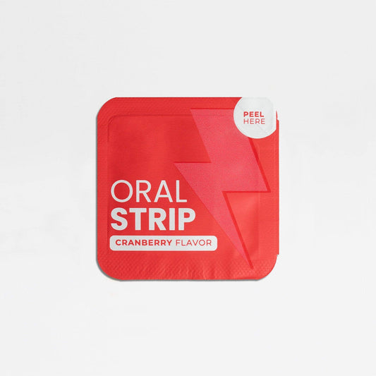 Energy supplement in the oral strip form - cranberry flavor