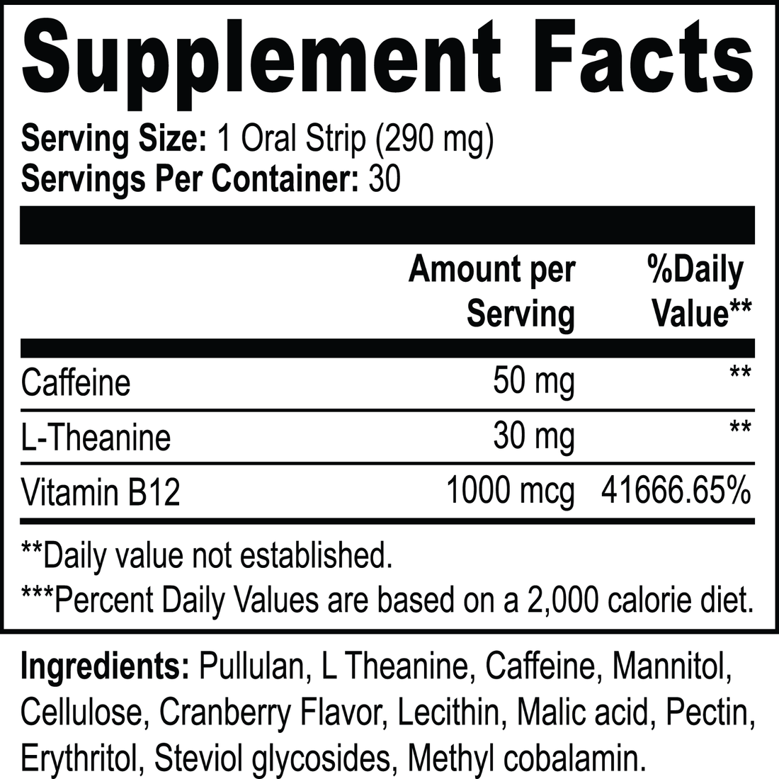 Energy supplement ingredients by American Dietary Supplements