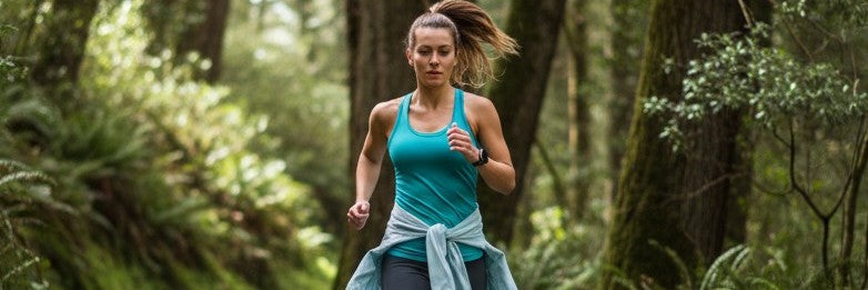 woman juggling in a forest
