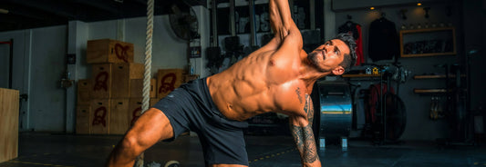 Athlete working out a gym