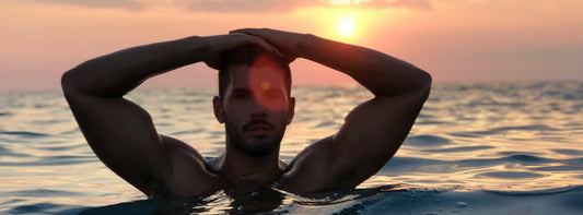 Man swimming in the ocean